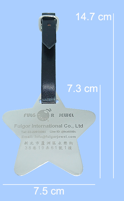客製行李牌-專屬個人行李吊牌-Star-Luggage-Tag-Steel-FulgorJewel-Size