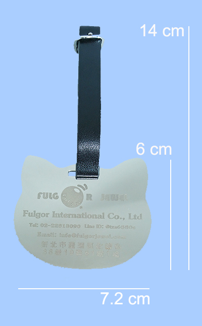 客製行李牌-專屬個人行李吊牌-Cat-Luggage-Tag-Steel-FulgorJewel-Size